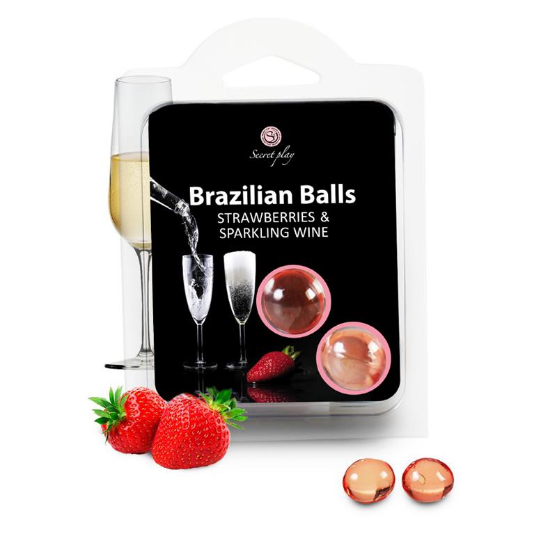 SECRET PLAY - SECRET PLAY SET 2 BRAZILIAN BALLS AROMA FRESAS CAVA