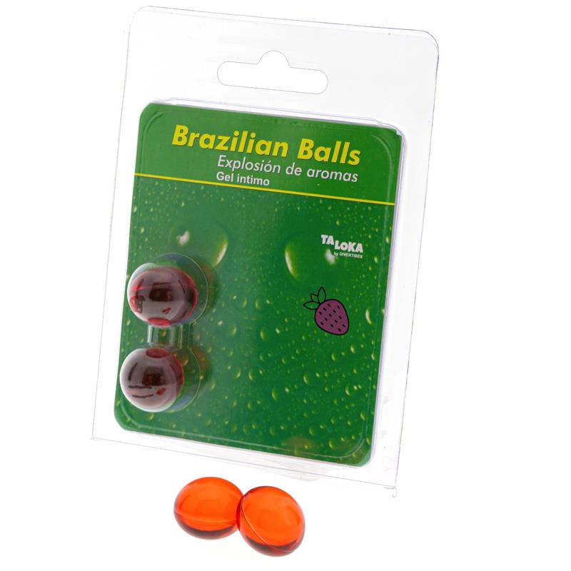 BOLAS BRASILEIRAS - CONJUNTO DE 2 BOLAS BRASILEIRAS EXPLOSÃO DE AROMA MORANGO