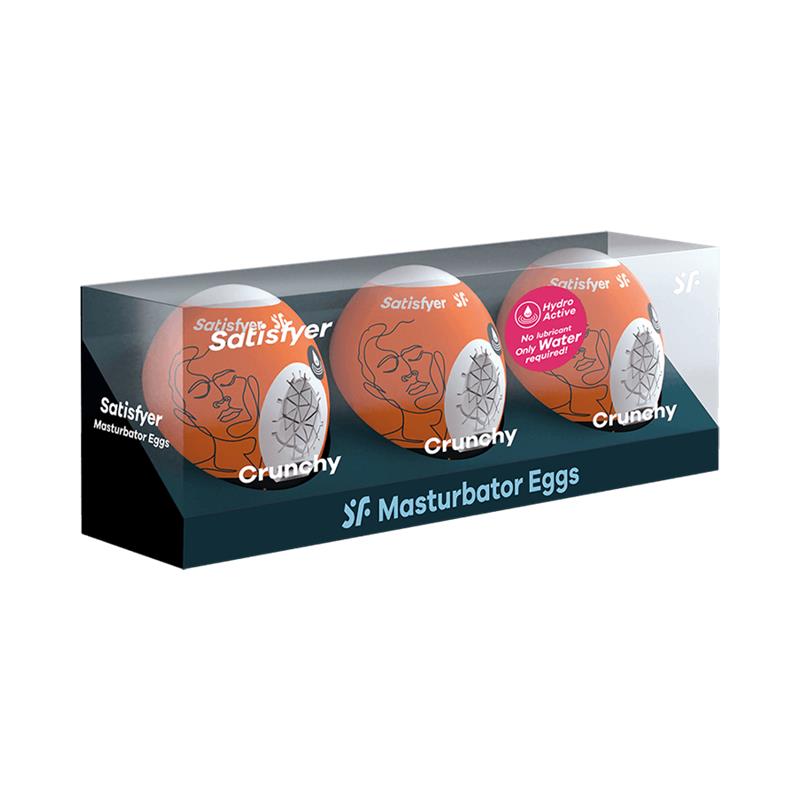 SATISFYER - SET 3 HUEVO MASTURBADOR MODELO CRUNCHY
