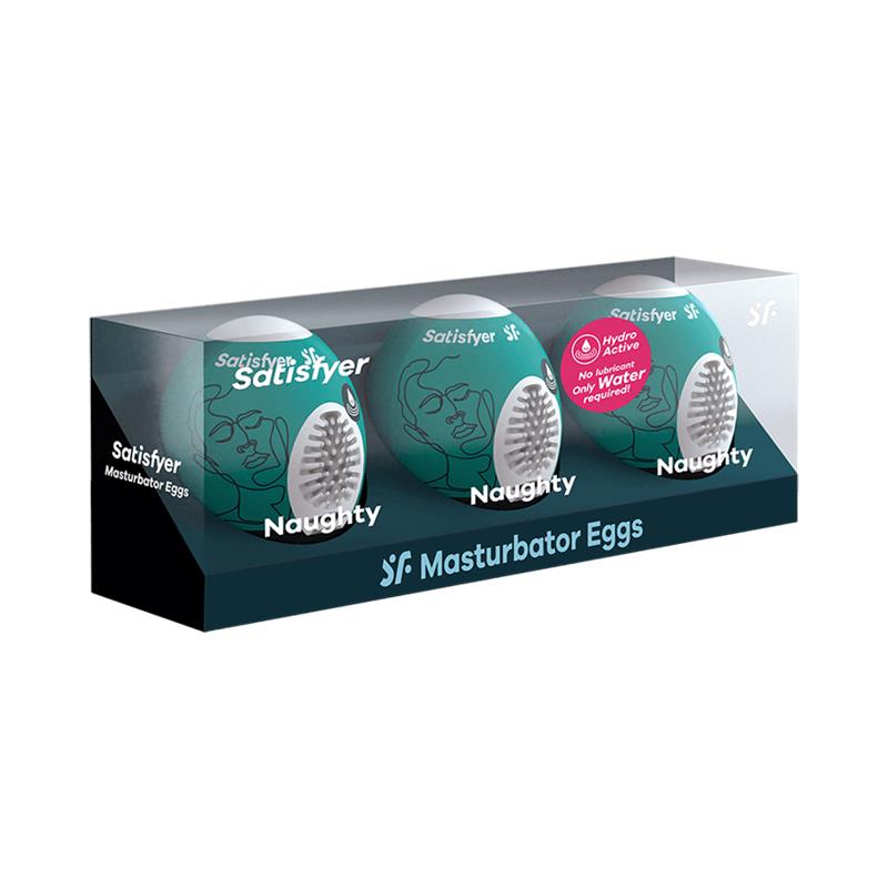SATISFYER - SET 3 HUEVOS MASTURBADORES MODELO NAUGHTY