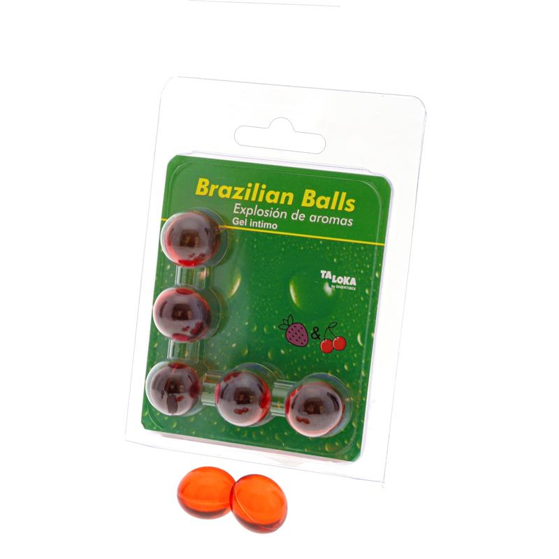 BRAZILIAN BALLS - SET 5 BRAZILIAN BALLS EXPLOSION AROMA FRESA Y CEREZA