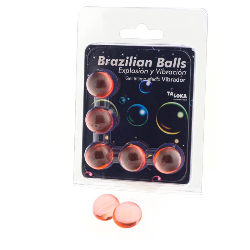 BRAZILIAN BALLS - SET 5 BRAZILIAN BALLS GEL EXCITANTE EFECTO VIBRACION