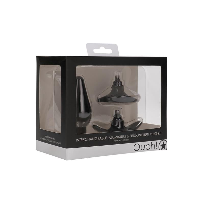OUCH! - SET PLUG ANAL Y VENTOSA PUTIAGUDA GRANDE NEGRO