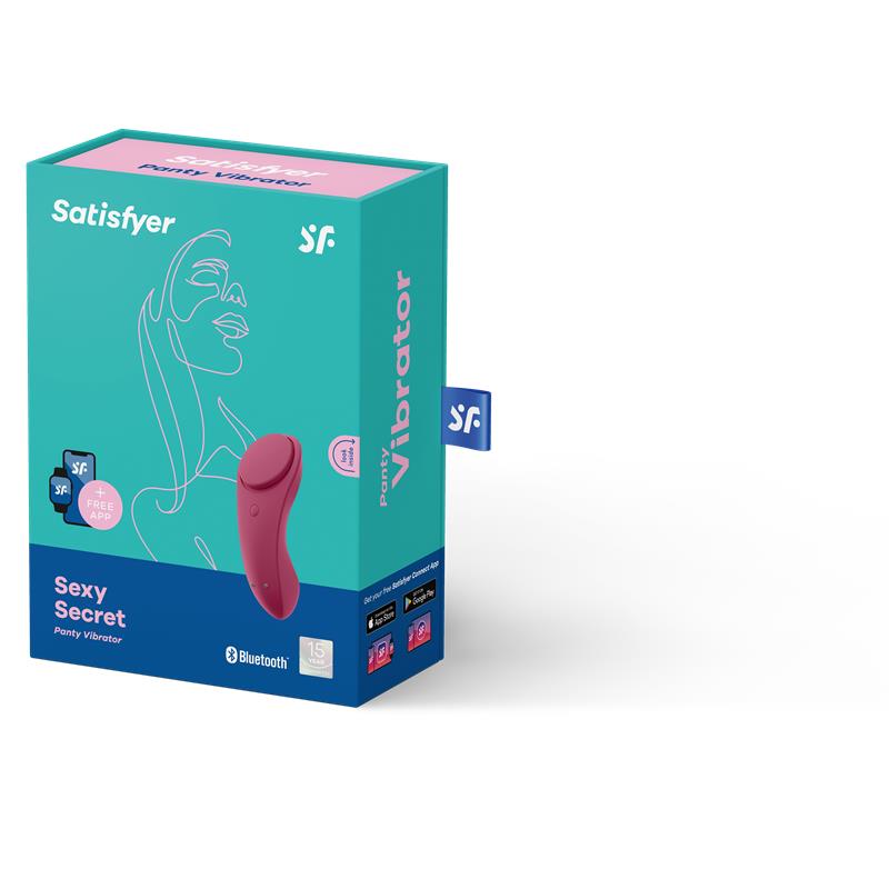 SATISFYER - SEXY SECRET ESTIMULADOR DE BRAGUITA CON APP WINE RED
