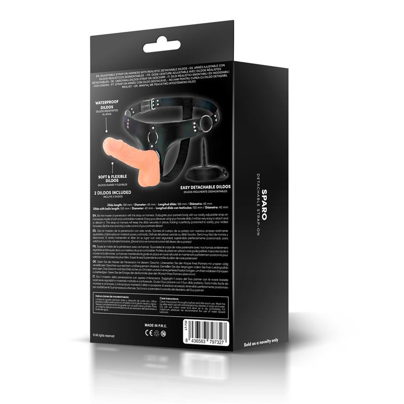 HARNESS COLLECTION LATETOBED - SPARO ARNÉS CON 2 DILDOS REALISTAS DESMONTABLES