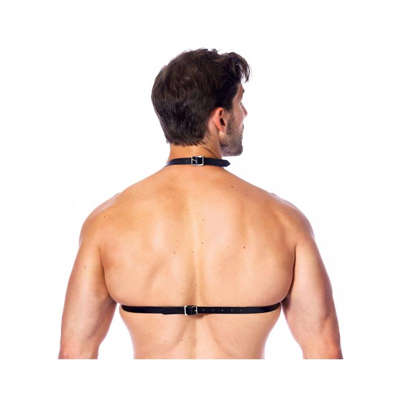 BONDAGE PLAY - SUJETADOR DE CUERO CON PINCHOS UNISEX