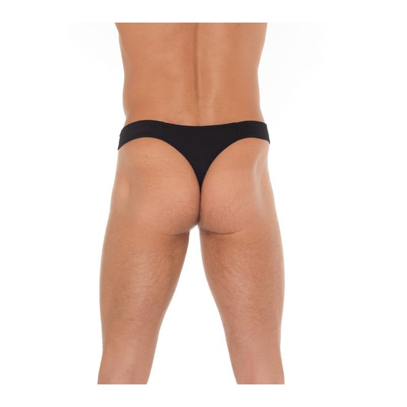 AMORABLE - TANGA CON CREMALLERA NEGRO TALLA UNICA