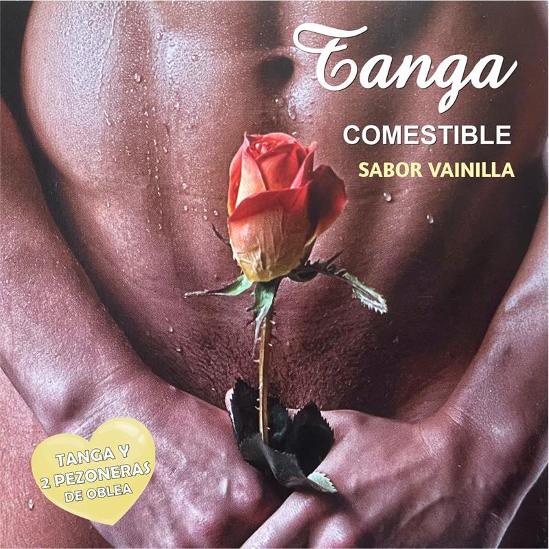 HOT FLOWERS - TANGA DE OBLEA Y 2 PEZONERAS SABOR VAINILLA CHICO