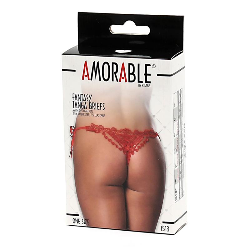 AMORABLE - TANGA FANTASÍA ROJO TALLA UNICA