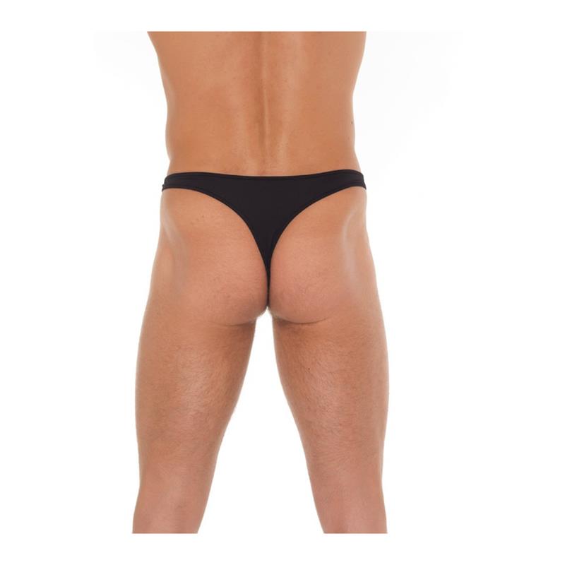 AMORABLE - TANGA NEGRO CON HEBILLA TALLA ÚNICA