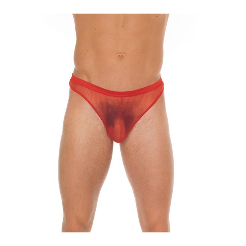 AMORABLE - TANGA REJILLA ROJO TALLA ÚNICA