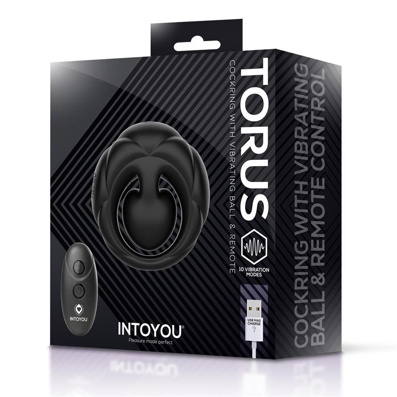 INTOYOU - TORUS ANILLO VIBRADOR CON BOLA CLITORIANA CON CONTROL REMOTO USB