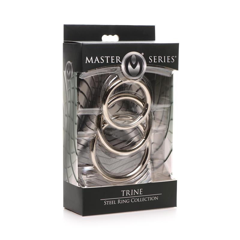 MASTER SERIES - TRINE SET 3 ANILLOS DE ACERO