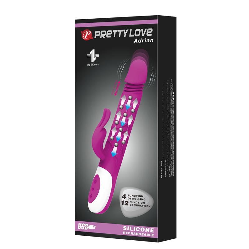 PRETTYLOVE - VIBRADOR CON BOLAS ROLLING Y MOVIMIENTO UP AND DOWN ADRIAN