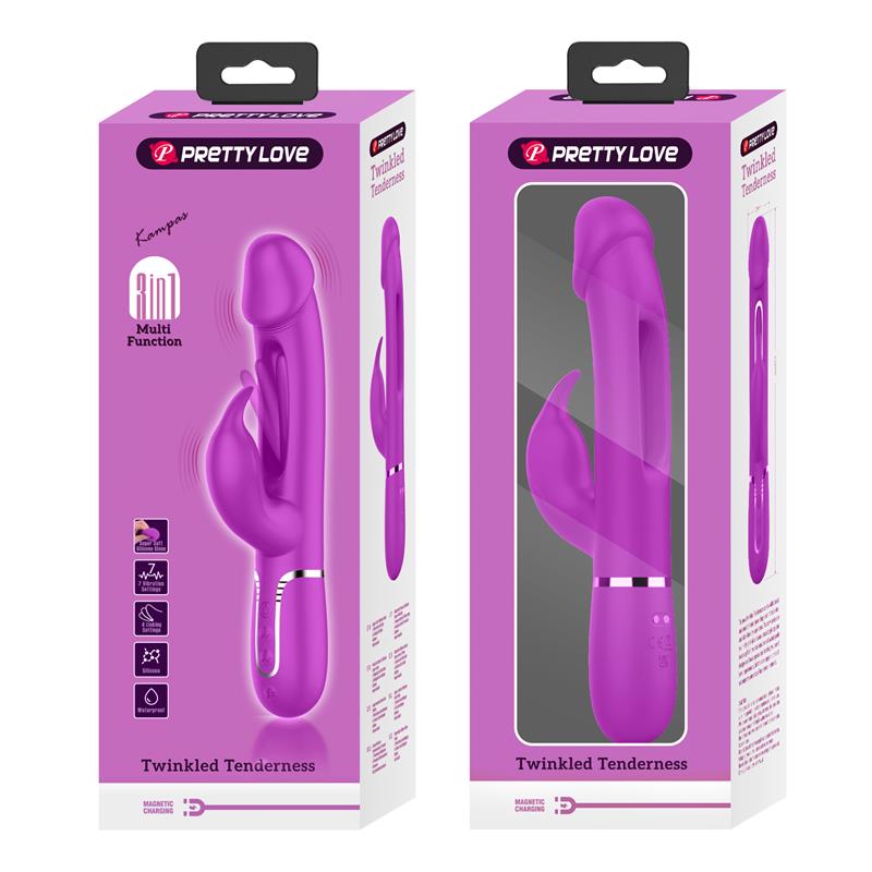 PRETTYLOVE - VIBRADOR CON LENGUA KAMPAS ROSA