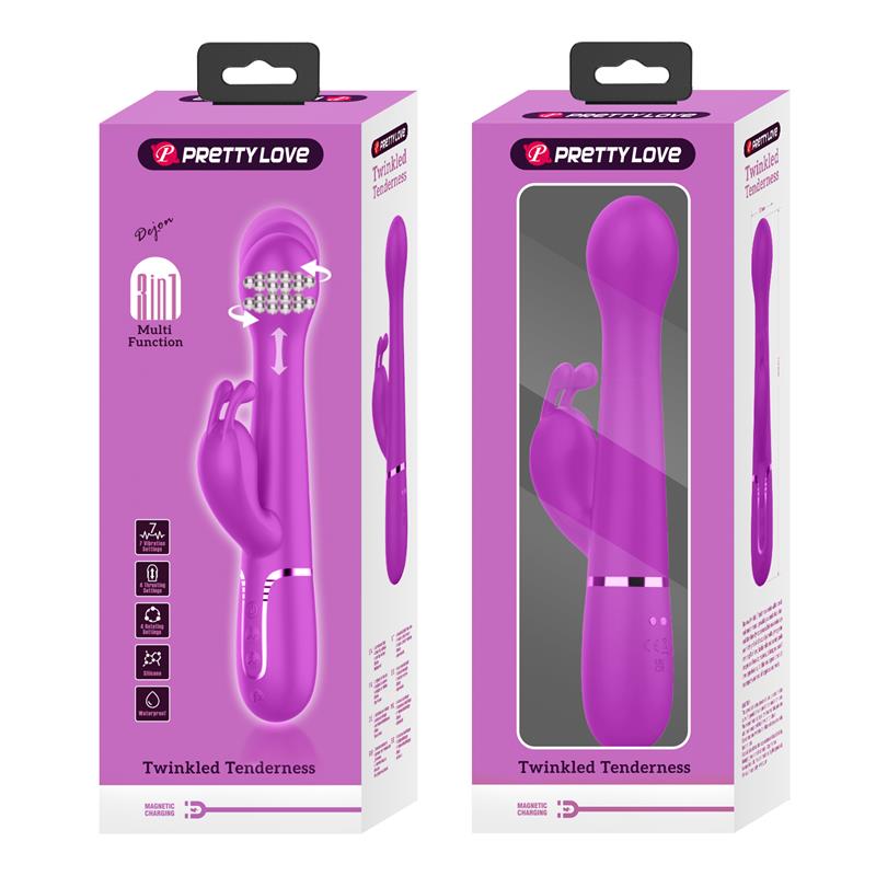 PRETTYLOVE - VIBRADOR CON THRUSTING Y BOLAS ROTATORIAS DEJON ROSA