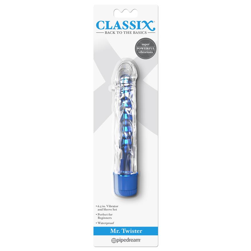 CLASSIX - VIBRADOR MR. TWISTER AZUL METÁLICO 17 CM