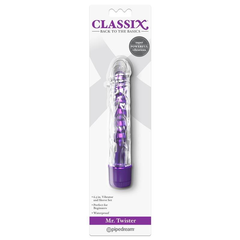 CLASSIX - VIBRADOR MR. TWISTER PÚRPURA METÁLICO 17 CM