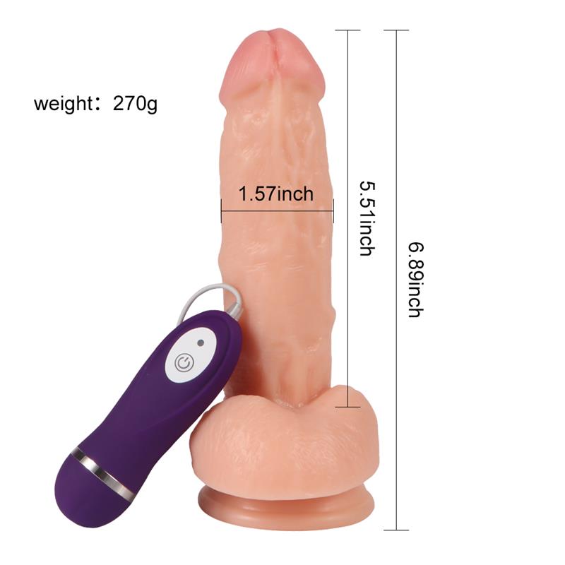 SHEQU - VIBRADOR REALISTA CONTROL REMOTO KASSADIN 17.5 CM