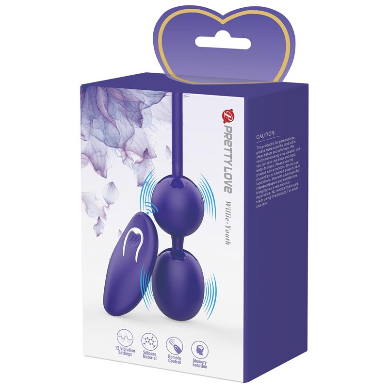 PRETTYLOVE - WILLIE YOUTH BOLAS KEGEL CON VIBRACIÓN Y CONTROL REMOTO