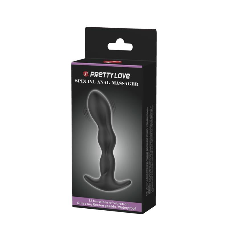 PRETTYLOVE - YALE PLUG ANAL CON VIBRACIÓN NEGRO