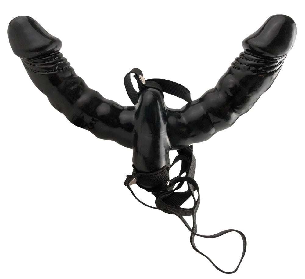 FETISH FANTASY SERIES - DOUBLE DELIGHT STRAP-ON-VIBRATOR