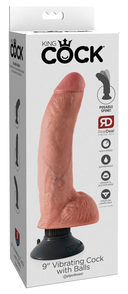 KING COCK - 9" VIBRATING COCK WITH BALLS