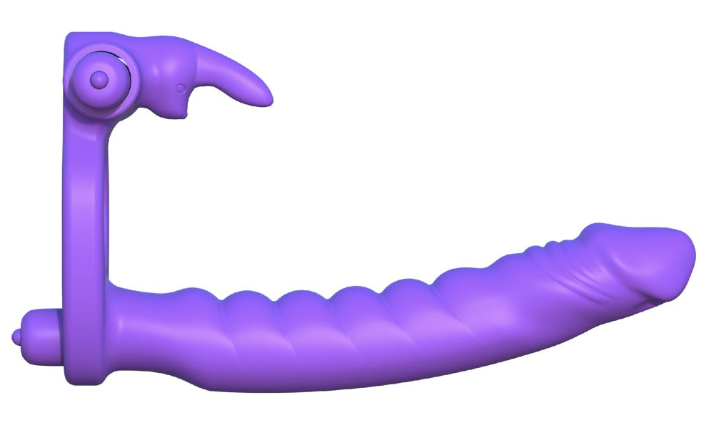 FANTASY C-RINGZ - SILICONE DOUBLE PENETRATOR RABBIT