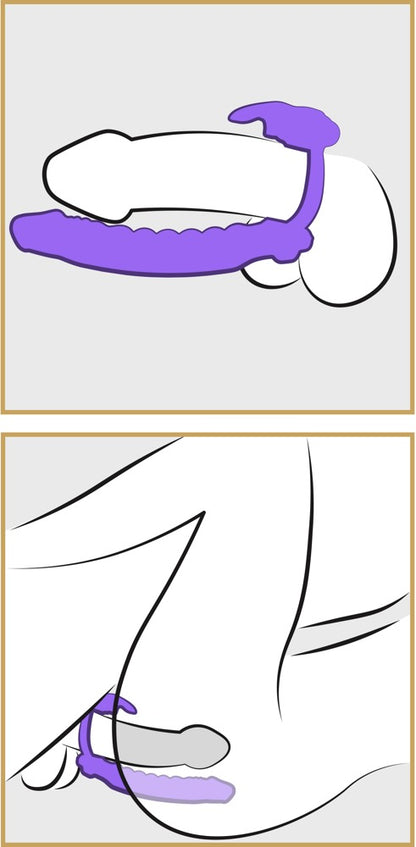 FANTASY C-RINGZ - SILICONE DOUBLE PENETRATOR RABBIT