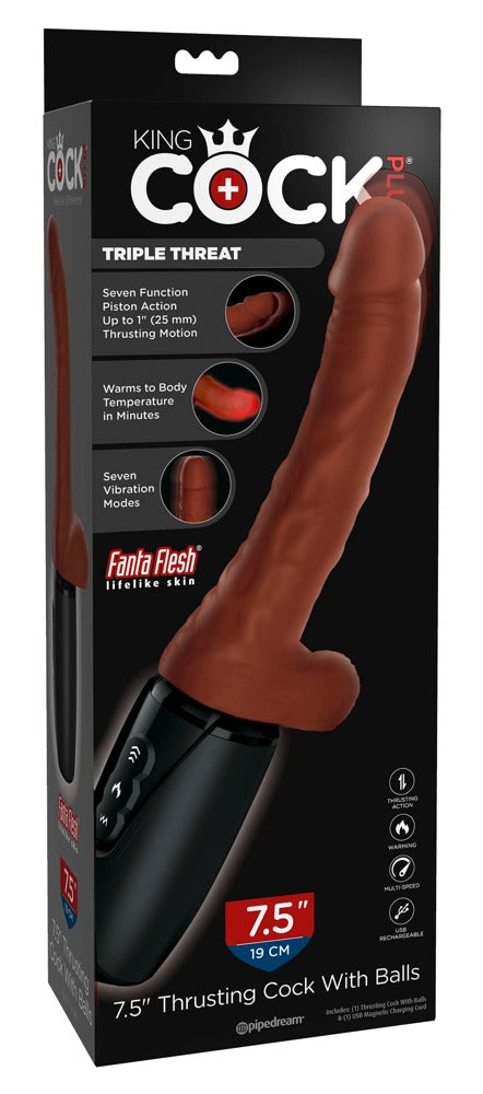 KING COCK PLUS - 7.5" THRUSTING COCK WITH BALLS