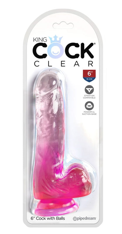 KING COCK CLEAR - 6“ COCK WITH BALLS
