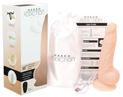 NAKED ADDICTION - 8" ROTATING & VIBRATING DONG