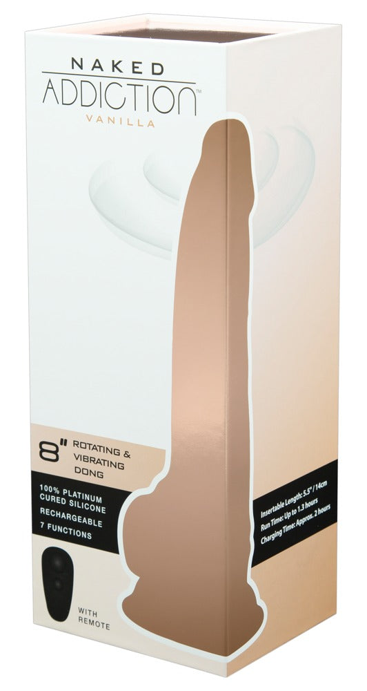 NAKED ADDICTION - 8" ROTATING & VIBRATING DONG