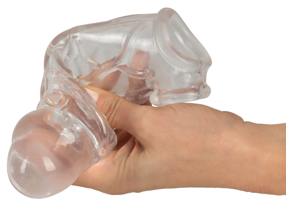 CRYSTAL - PENIS SLEEVE WITH EXTENSION + BALL RING