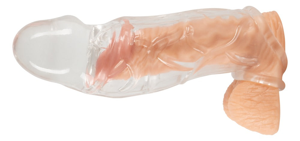 CRYSTAL - PENIS SLEEVE WITH EXTENSION + BALL RING