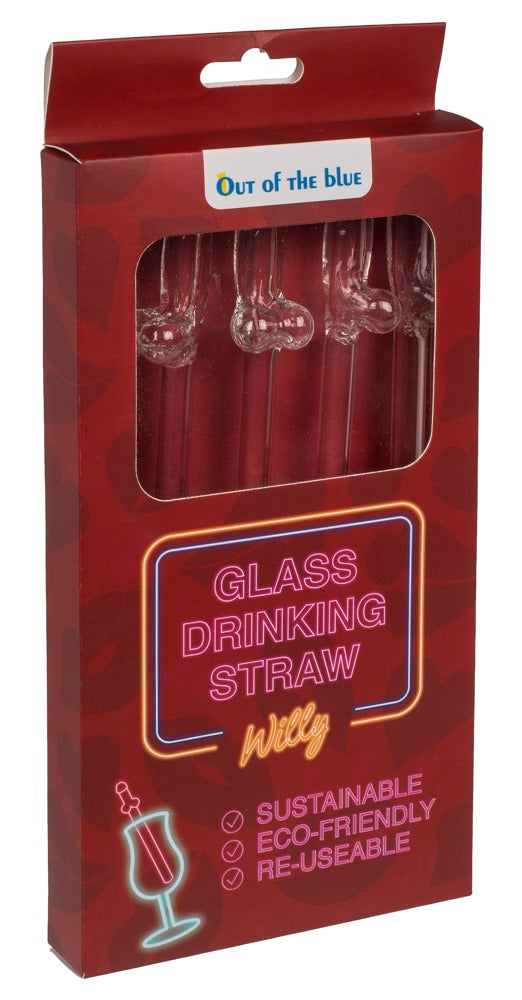 GLASS DRINKING STRAW WILLY
