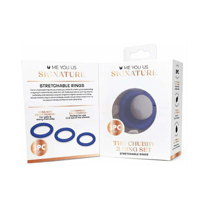 ME YOU US SIGNATURE - O CONJUNTO DE 3 ANÉIS CHUBBY AZUL