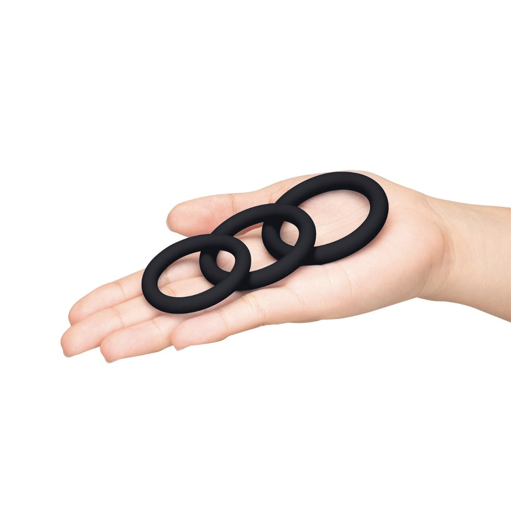 ME YOU US SIGNATURE - O CONJUNTO DE 3 ANÉIS CHUBBY PRETO