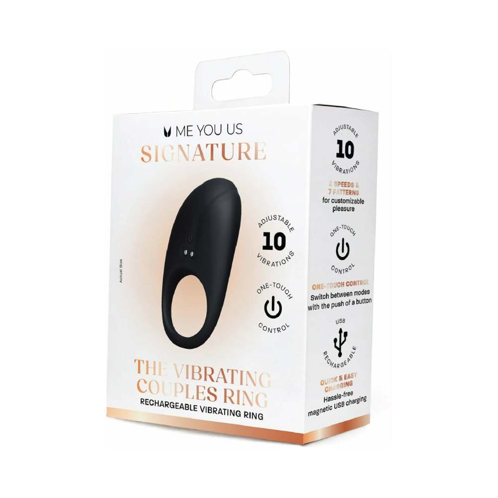 ME YOU US SIGNATURE - THE VIBRATING COUPLES RING BLACK
