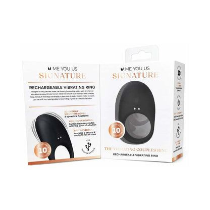 ME YOU US SIGNATURE - THE VIBRATING COUPLES RING BLACK