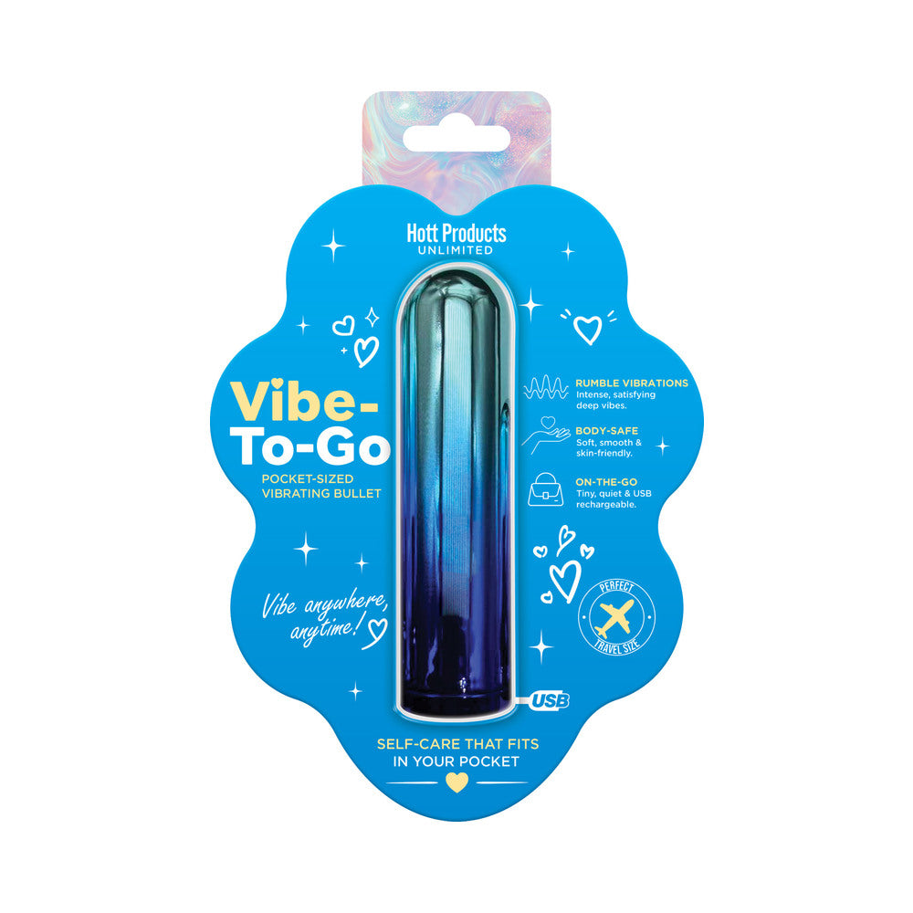 HOTT PRODUCTS - VIBE TO GO GRADIENT COLOR BULLET 10 FREQUÊNCIAS 10,4 CM AZUL