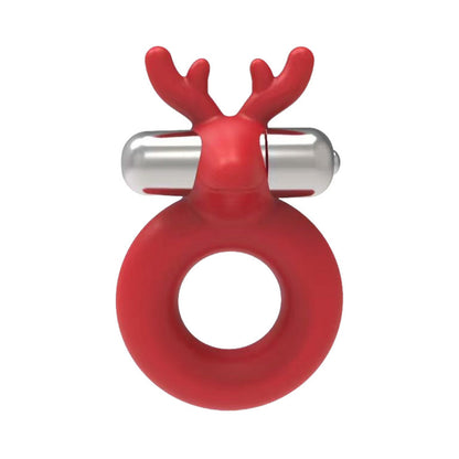 HOTT PRODUCTS - HORNY CHRISTMAS SANTA'S LITTLE HELPER REINDEER COCK RING WITH MULTI-SPEED CANDY CANE STRIPED BULLET LIQUID SILICONE