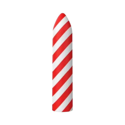 HOTT PRODUCTS - HORNY CHRISTMAS SANTA'S LITTLE HELPER CANDY CANE STRIPED LIQUID SILICONE MULTI-SPEED RECHARGEABLE VIBRATOR