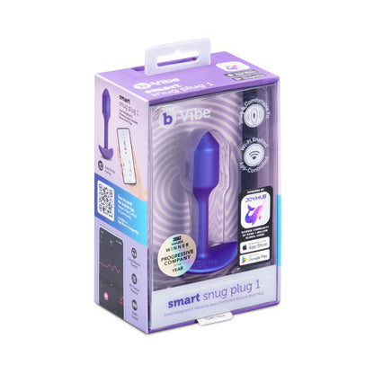 B-VIBE - SMART SNUG PLUG 1 SMALL ANAL PLUG DE SILICONE COM PESO, VIBRAÇÃO E CONTROLO POR APLICAÇÃO