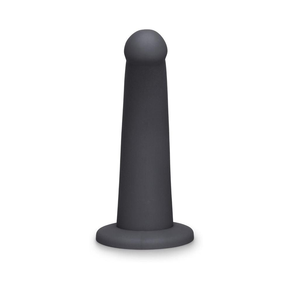 B-VIBE - ESSENTIALS 7 IN. SMOOTH SILICONE DILDO BLACK