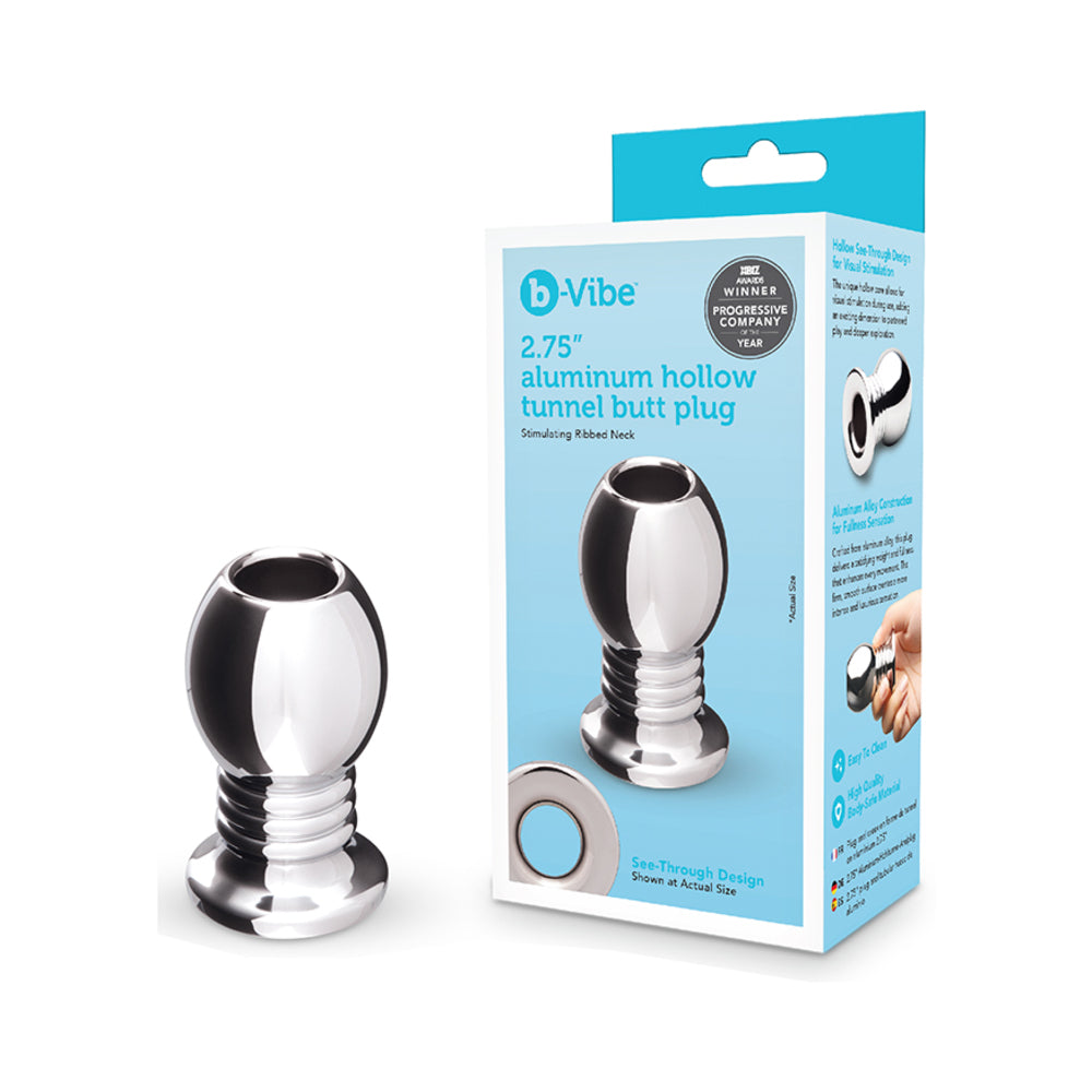 B-VIBE - ESSENTIALS 2.75 POL. TUNEL VAZADO EM ALUMÍNIO PARA USO ANAL