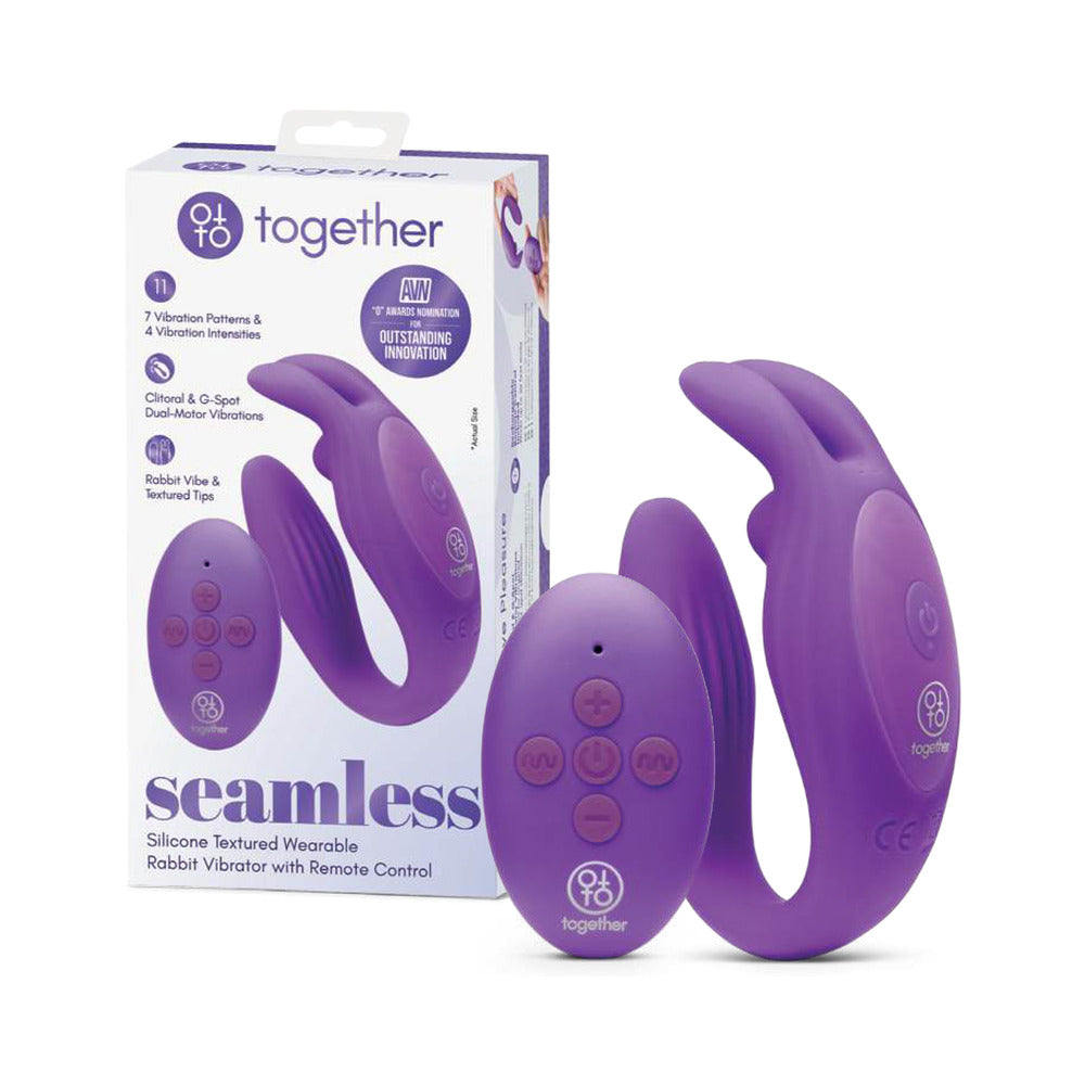 TOGETHER TOY - VIBRADOR COELHO VESTÍVEL COM TEXTURA EM SILICONE SEM COSTURAS E COM CONTROLO REMOTO
