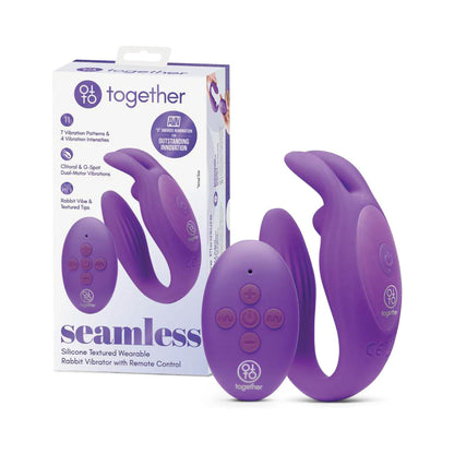 TOGETHER TOY - VIBRADOR COELHO VESTÍVEL COM TEXTURA EM SILICONE SEM COSTURAS E COM CONTROLO REMOTO