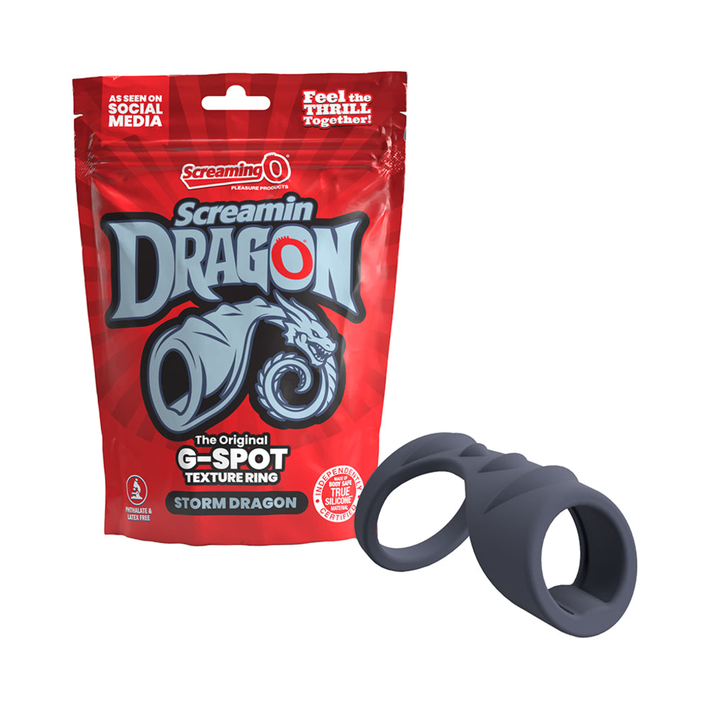 SCREAMING O - ANEL DE TEXTURA DRAGON STORM DRAGON G-SPOT AZUL