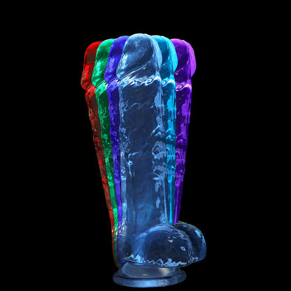 SHOTS - REALROCK CRYSTAL CLEAR LED TOUCH DONG 6 POL. TRANSLÚCIDO